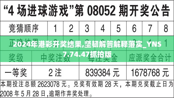 2024年港彩開(kāi)獎結果,堅韌解答解釋落實(shí)_YNS7.74.47抓拍版