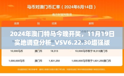 2024年澳門(mén)特馬今晚開(kāi)獎，11月19日實(shí)地調查分析_VSV6.22.30增強版