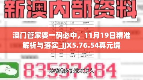 澳門(mén)管家婆一碼必中，11月19日精準解析與落實(shí)_JJX5.76.54真元境