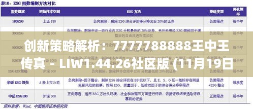 創(chuàng  )新策略解析：7777788888王中王傳真 - LIW1.44.26社區版 (11月19日)