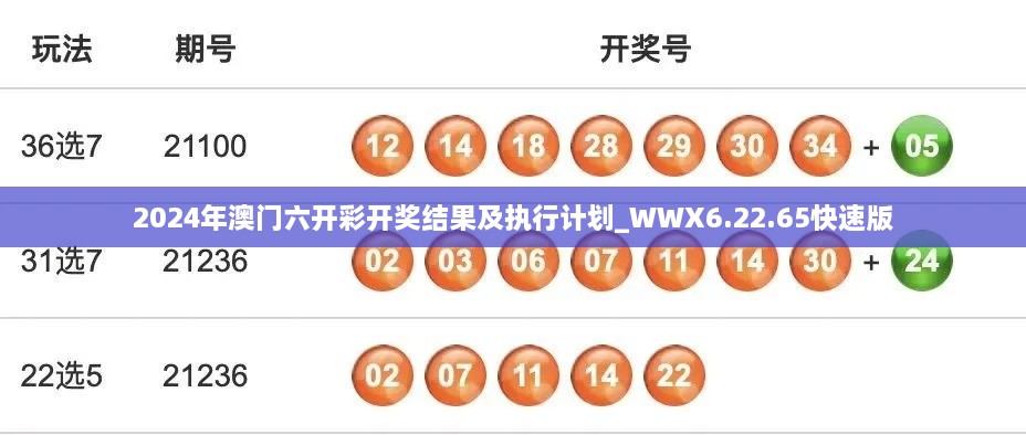 2024年澳門(mén)六開(kāi)彩開(kāi)獎結果及執行計劃_WWX6.22.65快速版