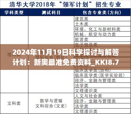 2024年11月19日科學(xué)探討與解答計劃：新奧最準免費資料_KKI8.74.62響應版本