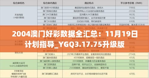 2004澳門(mén)好彩數據全匯總：11月19日計劃指導_YGQ3.17.75升級版