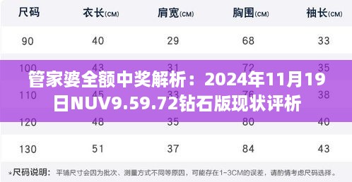 管家婆全額中獎解析：2024年11月19日NUV9.59.72鉆石版現狀評析