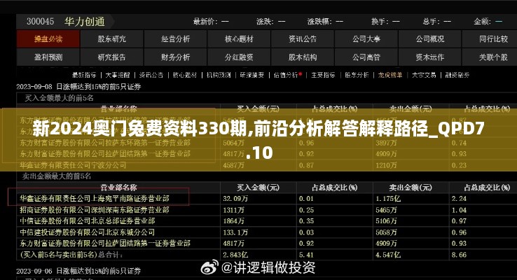 新2024奧門(mén)兔費資料330期,前沿分析解答解釋路徑_QPD7.10