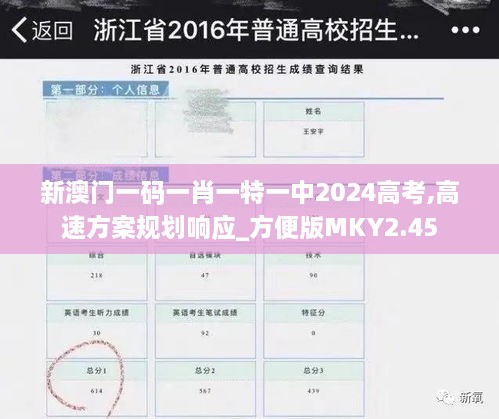 新澳門(mén)一碼一肖一特一中2024高考,高速方案規劃響應_方便版MKY2.45