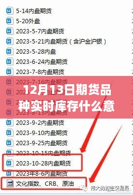 揭秘期貨品種實(shí)時(shí)庫存，解讀與理解實(shí)時(shí)庫存信息，適合初學(xué)者與進(jìn)階用戶(hù)指南