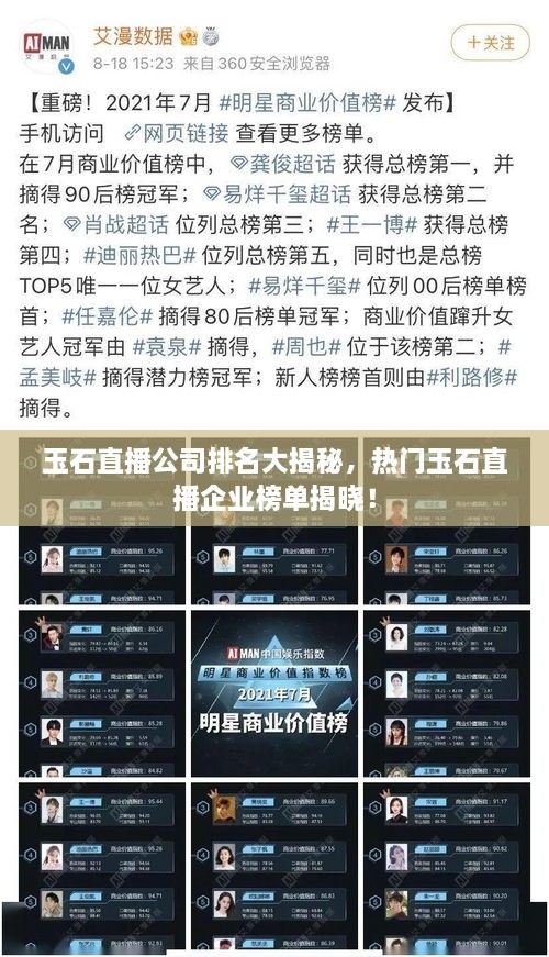 玉石直播公司排名大揭秘，熱門(mén)玉石直播企業(yè)榜單揭曉！