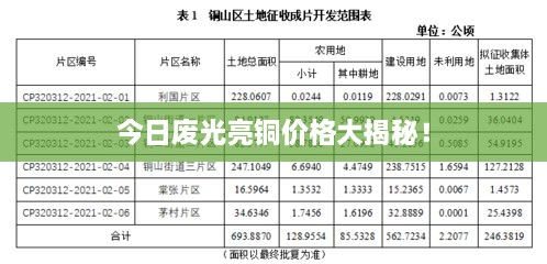 今日廢光亮銅價(jià)格大揭秘！